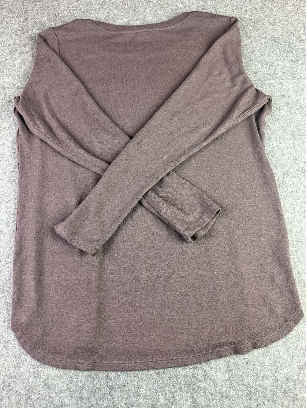 matty m Long Sleeve Crew Neck Thermal Knit Top Brown Size L - Picture 2 of 4